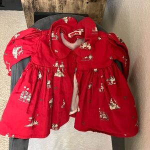 Palava Poppy Red Jackey Dress with Details- Vintage Archive Print Poppy